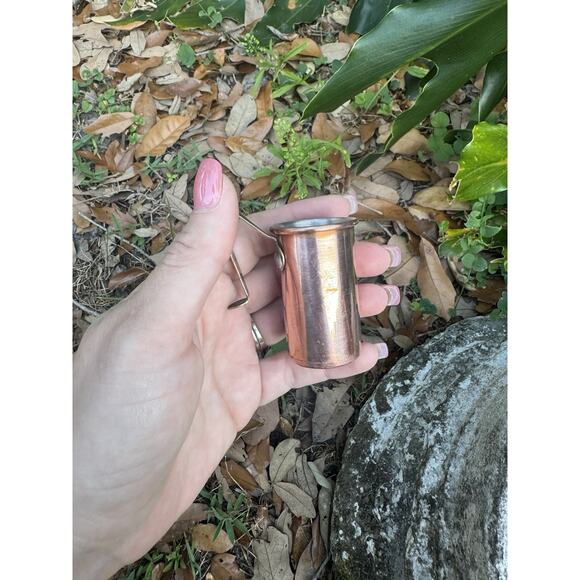 Vintage Copper Nesting Measuring Cups Brass Handle Made In Korea Set Of 4 - Picture 6 of 11